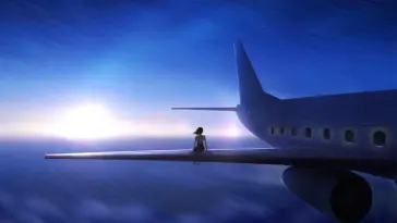 Girl on Airplane Wing live wallpaper download