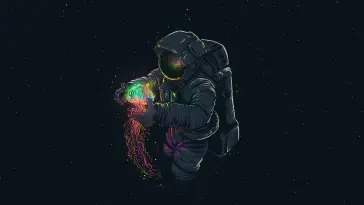 Man With Jellyfish in Space live wallpaper download