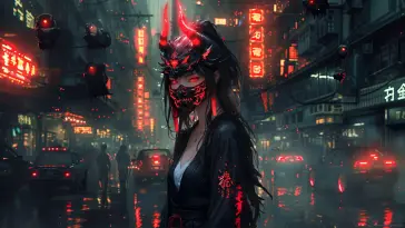 Oni Mask Girl live wallpaper download
