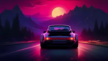 Porsche 911 Synthwave live wallpaper download