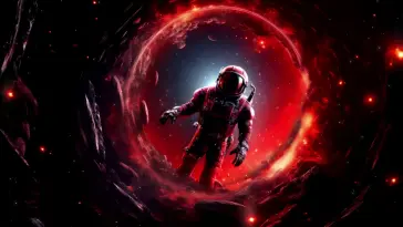 Astronaut in Red Nebula live wallpaper download