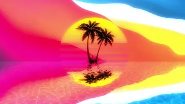 Palm Tree at Sunset live wallpaper download