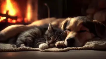 Cat and Dog Sleeping live wallpaper download
