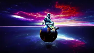 Astronaut Riding in Space live wallpaper download