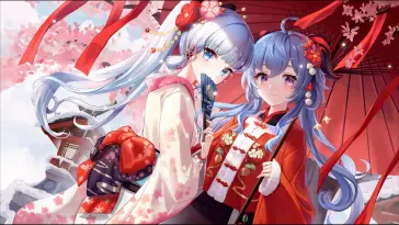 Ayaka & Ganyu live wallpaper download