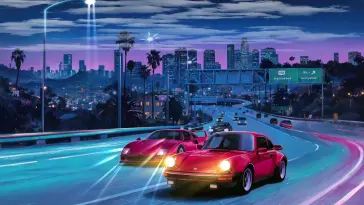Retro Porsche and Ferrari live wallpaper download