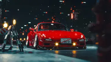 Red MAZDA RX7 Parked live wallpaper download