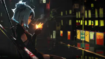 Samurai Girl Silent Night live wallpaper download