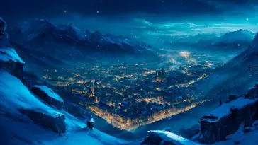 Snowy Town Glow live wallpaper download