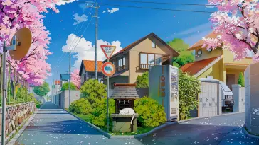 Spring Blossom Town live wallpaper download
