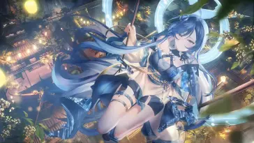 Blue Hair Girl live wallpaper download