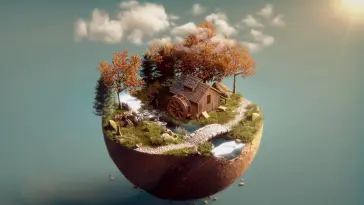 Wooden House Water Spinner live wallpaper download