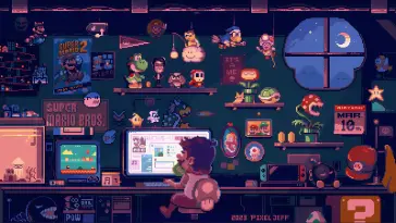 Mario Pixel Room live wallpaper download