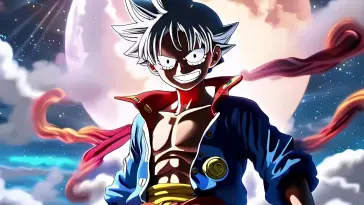 Luffy in Front of Moon live wallpaper download