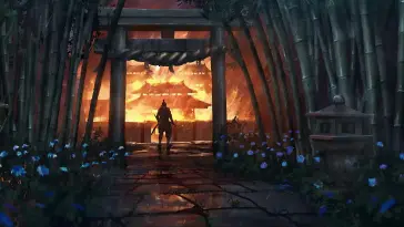 Hirata Estate in Flames (Sekiro) live wallpaper download