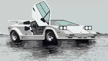 Pixel Lamborghini Countach live wallpaper download
