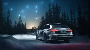 Audi RS6 Parked on the Snowy Road live wallpaper download