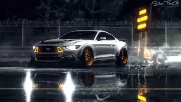 Silver Ford Mustang live wallpaper download