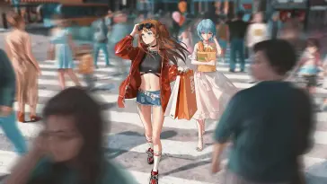 Rei and Asuka (Evangelion) live wallpaper download