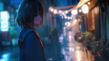 Alone in the Night Rain live wallpaper download