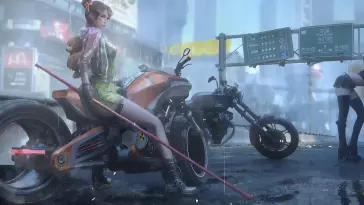 Futuristic Biker Girl live wallpaper download