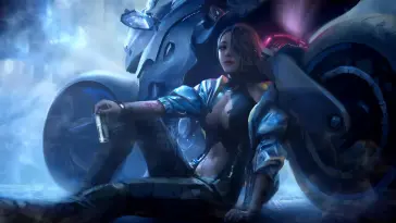 Biker Girl in Cyberpunk 2077 live wallpaper download