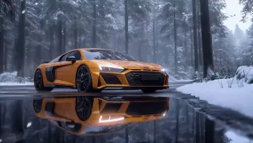 Yellow Audi R8 on Road live wallpaper download