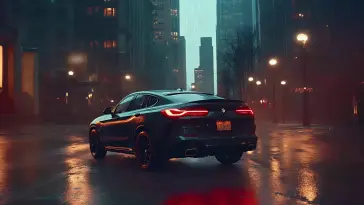 BMW X4 in Rainy City live wallpaper download