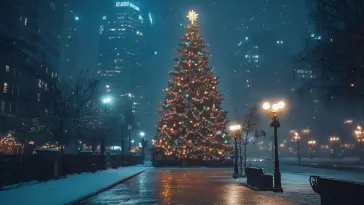 Christmas Tree in City live wallpaper download