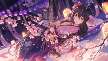 Adorable Anime Girl With Sakura live wallpaper download