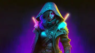 Cyberpunk Girl With Swords live wallpaper download