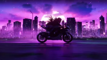 Bike Riding at Night live wallpaper download
