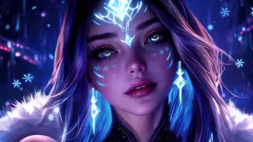 Winter Neon Girl live wallpaper download