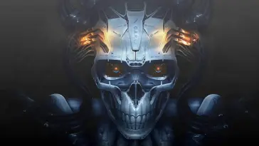 Cyberpunk Robot Skull live wallpaper download
