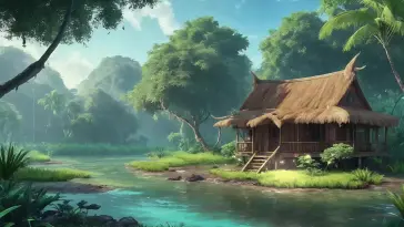 Dreamy Riverfront Home live wallpaper download