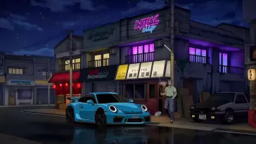 Blue Porsche 911 live wallpaper download