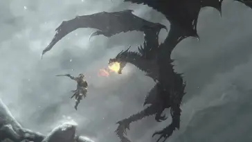 Dragon Battle in Skyrim live wallpaper download
