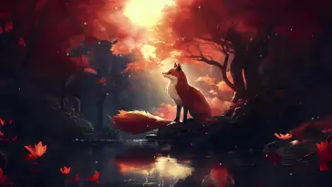 Fox in Autumn Woods live wallpaper download