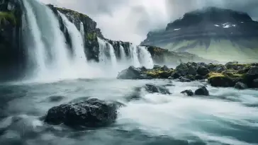 Nordic Waterfall Landscape live wallpaper download