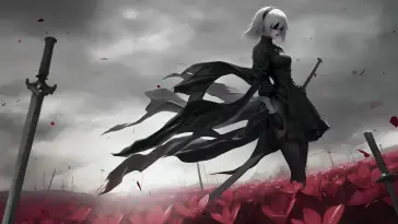 2B in Crimson Bloom live wallpaper download
