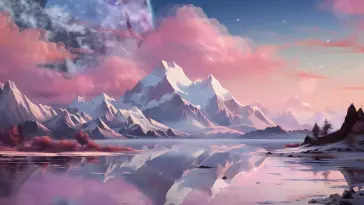 Mountains Under Blushing Skies live wallpaper download