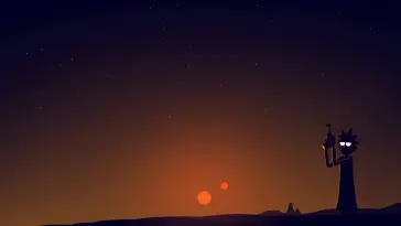 Rick and Morty on a Starry Night live wallpaper download