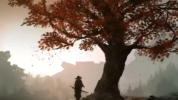 Samurai Near the Tree live wallpaper download