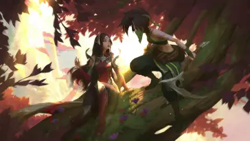 Irelia and Akali Under the Tree live wallpaper download