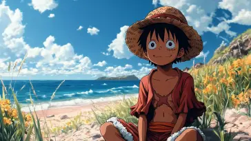 Luffy on the Beach live wallpaper download