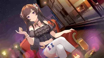 Sitting Anime Girl (Girl Cafe Gun) live wallpaper download