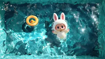 Labubu Poolside Float live wallpaper download