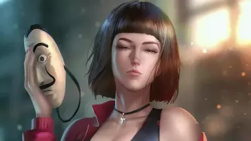 Tokyo Mask on Fire (Money Heist) live wallpaper download