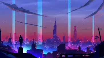 Neon City Snowing live wallpaper download