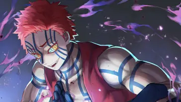 Akaza Has a Glowing Effect Surrounding (Demon Slayer) live wallpaper download